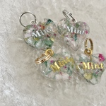 【迷子の時にすぐ連絡】ハート型迷子札（Mint）｜QRコード対応・犬用猫用・名前入り