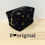 少し大きめ星柄キャラメルボックス型ポーチ