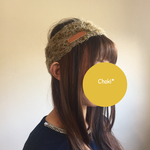 ヘアバンド*ファーベージュ×マスタード