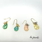 <送料無料>しずくのイニシャルピアス