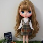 トップス＆チェックワンピセット　ブライス＆リカちゃんサイズ