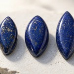 SALE＊天然ラピスラズリ　マーキーズ型　カボション＊ルース　3個　93 ct