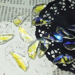 ガラスビーズ　6個　トップ貫通ホール　No4