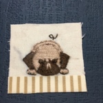 手刺繍ぷっくりシール〜パグちゃんのふせ！〜