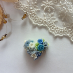 ハート　ブーケ　パーツ　薔薇　リース　Heart Cabochon 65