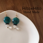 大ぶりピアス  グリーン
