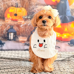 【小型犬サイズ】おばけスタイ　サイズオーダー　うちの子 スタイ犬 猫　名入れ刺繍　犬用スタイ　ハロウィン