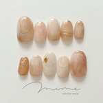 No.17 ピンク　ブラウン　ベージュ　もやもやネイル　ニュアンスネイル　グラデーション