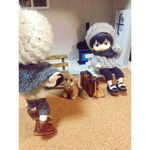 オビツろいど　メンズ４点セット　ニット&ドット柄パンツ
