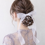 【パール＆ホワイト】ポニーフック  ヘアアクセサリー