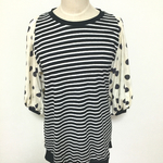 ★SALE★バルーンＴ＊ボーダー×ドット モノトーンM