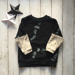 【セール中】90cm pullover  walking bear×ベージュ杢