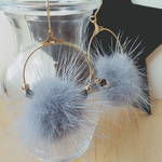 ファー ビジュー ピアス