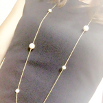 たっぷりロングネックレス♡コットンパールキスカ