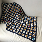 ウール*ブランケット navy × yellow and more*