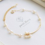 14kgf-pearl&gold pipe  ブレスレット 