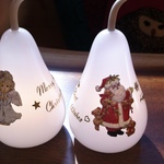 LEDキャンドル　洋梨形　クリスマス柄