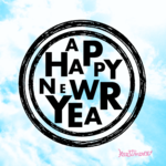 ランダム並び文字丸型 a happy new year スタンプ 年賀状やラッピングに☆ はんこ