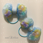 オーガンジー リボン ヘアゴム ツイン用
