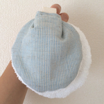 ふわふわタオルの母乳パッド(ブルーリネン・ホワイト)