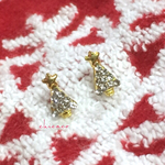 【再販】ミニミニクリスマスツリーのクリスタルピアス　クリアカラー
