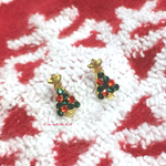 ミニミニクリスマスツリーのクリスタルイヤリング　カラフルカラー