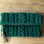 dark green*ニットクラッチバッグ