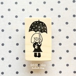 963hanko 消しゴムはんこ: 水玉傘の女の子