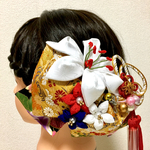 金襴緞子☆成人式☆結婚式 つまみ細工髪飾り 28