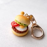 ミニチュアハンバーガーのチャーム　ねこ