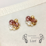 再2♡送料無料♡ヴィンテージローズのビジューピアス/イヤリング