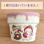 ＊真っ赤ないちごとくまちゃんのいちごスイーツ鉢＊   リメ鉢　リメイク鉢　多肉植物　サボテン　鉢カバー　3.5号