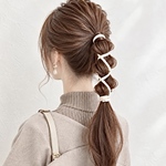  【アイボリー】ワイヤーコードリボン /ワイヤーポニー  紐アレンジ ヘアアクセサリー