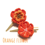 2点セット✴︎オレンジの花✴︎つまみ細工ヘアクリップ