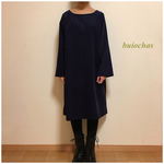 コーデュロイ Aラインワンピース（navy）