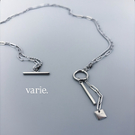 【 varie. 】ヴァリエ　チェーン　ネックレス　マンテル　シルバー　ウィメンズ　メンズ　シンプル　ダブルチェーン　オールステンレス　ALL IS WELL.