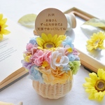 お供え花「ひまわりと虹色の花畑(濃いめ)」  お供え　お供えアレンジ　お供えアレンジメント　お供えプリザーブドフラワー　お供えひまわり　お供え犬　お供え猫　お供え置き物　お供え七回忌　仏壇　仏花　