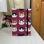 猫柄　猫　ねこ　リアルねこ　猫の頭　猫の顔　お薬手帳ケース　マイナンバーカードケース