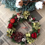 赤バラのアンティーク☆クリスマスリース（21cm）
