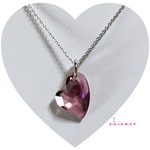 SWAROVSKI💖ハートペンダントネックレス アンティークピンク