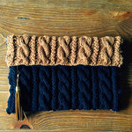 camel×navy*2wayニットクラッチバッグ