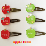 【完全受注】名入れ リンゴの髪どめ Apple farm