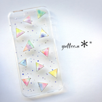 ふんわりキラキラ♡パステルカラー の三角 スマホケース iPhoneケース