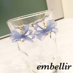 sale ☆オーガンジー りぼん ノンホールピアス 