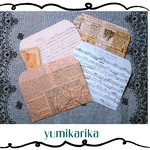 ミニ封筒(ポチ袋)横型・古書風デザイン