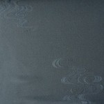 正絹　草木染め　丹後縮緬生地（黒、流水模様入り）