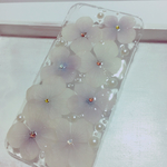 紫陽花の押し花スマホケース