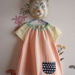 半袖スモック Orange stripe