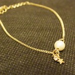 sale★パール&星&プチスワロフスキーのブレスレット