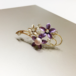 （SALE)パールの素敵なブローチ・Brooch・紫